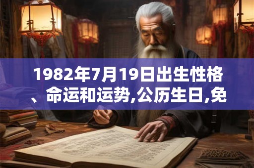 1982年7月19日出生性格、命运和运势,公历生日,免费算命