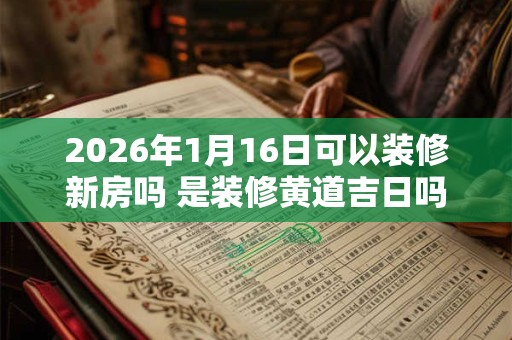 2026年1月16日可以装修新房吗 是装修黄道吉日吗