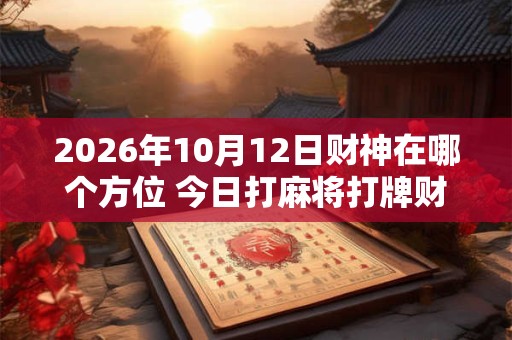 2026年10月12日财神在哪个方位 今日打麻将打牌财运方位！