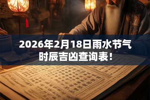 2026年2月18日雨水节气时辰吉凶查询表！