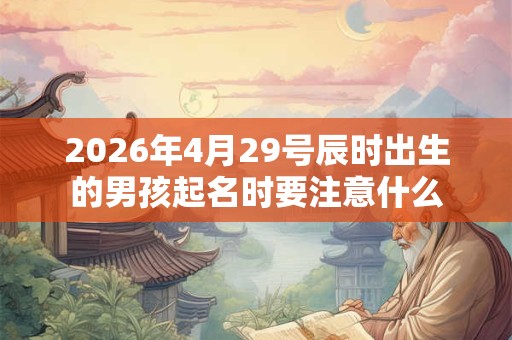 2026年4月29号辰时出生的男孩起名时要注意什么