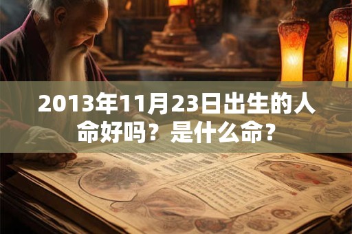 2013年11月23日出生的人命好吗？是什么命？