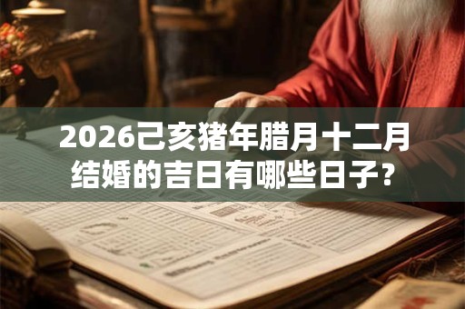 2026己亥猪年腊月十二月结婚的吉日有哪些日子？