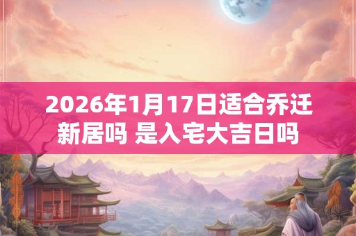 2026年1月17日适合乔迁新居吗 是入宅大吉日吗