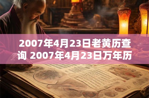 2007年4月23日老黄历查询 2007年4月23日万年历黄道吉日 2007年4月23日老黄历查询 2007年4月23日万年历黄道吉日