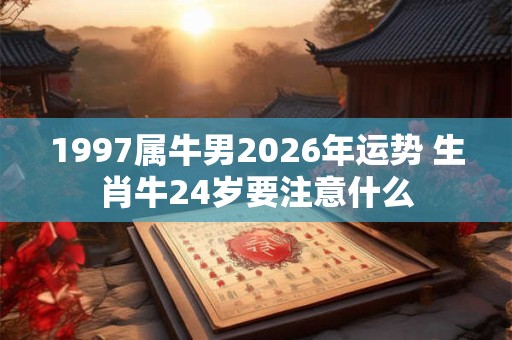 1997属牛男2026年运势 生肖牛24岁要注意什么