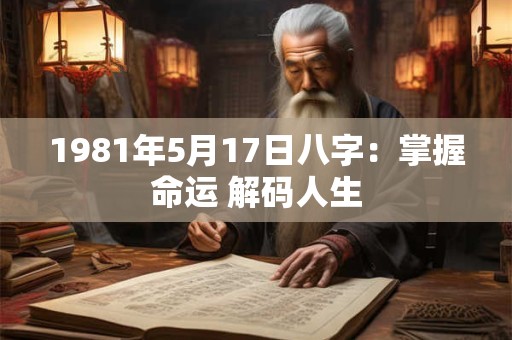 1981年5月17日八字:掌握命运 解码人生 1981年5月17日八字:掌握命运 解码人生