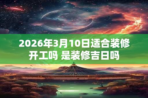 2026年3月10日适合装修开工吗 是装修吉日吗