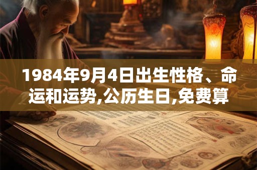 1984年9月4日出生性格、命运和运势,公历生日,免费算命