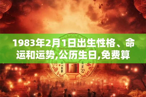 1983年2月1日出生性格、命运和运势,公历生日,免费算命