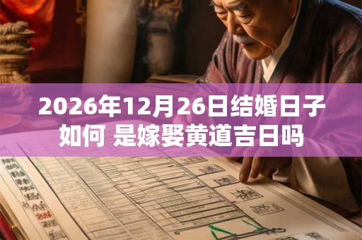 2026年12月26日结婚日子如何 是嫁娶黄道吉日吗
