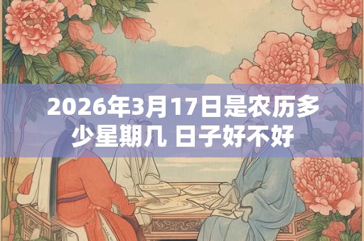 2026年3月17日是农历多少星期几 日子好不好
