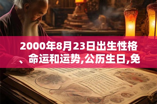 2000年8月23日出生性格、命运和运势,公历生日,免费算命
