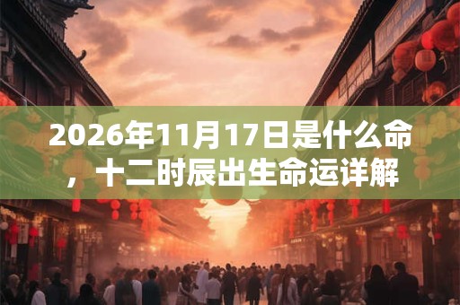 2026年11月17日是什么命，十二时辰出生命运详解