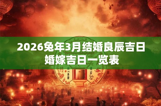 2026兔年3月结婚良辰吉日 婚嫁吉日一览表 2026兔年3月结婚良辰吉日 婚嫁吉日一览表