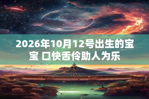 2026年10月12号出生的宝宝 口快舌伶助人为乐