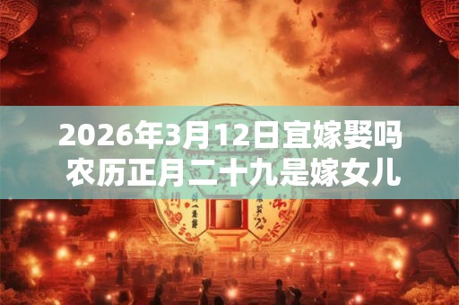 2026年3月12日宜嫁娶吗 农历正月二十九是嫁女儿黄道吉日吗