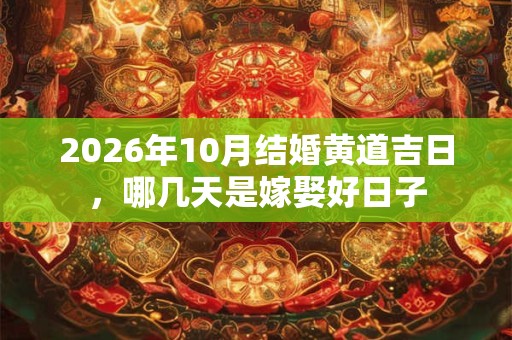 2026年10月结婚黄道吉日，哪几天是嫁娶好日子