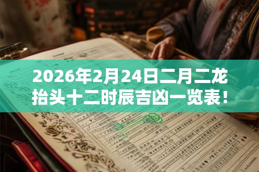 2026年2月24日二月二龙抬头十二时辰吉凶一览表！