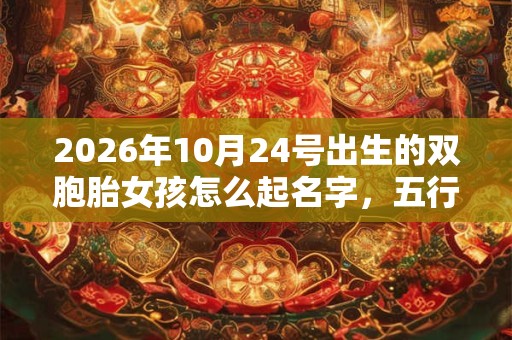 2026年10月24号出生的双胞胎女孩怎么起名字，五行属什么？