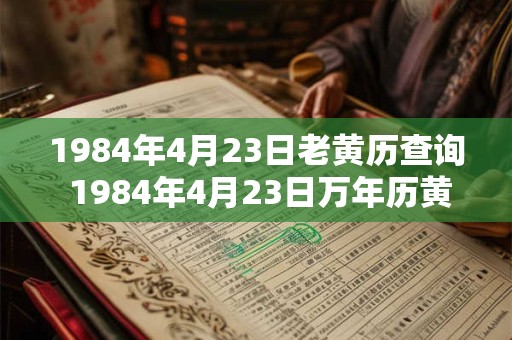 1984年4月23日老黄历查询 1984年4月23日万年历黄道吉日