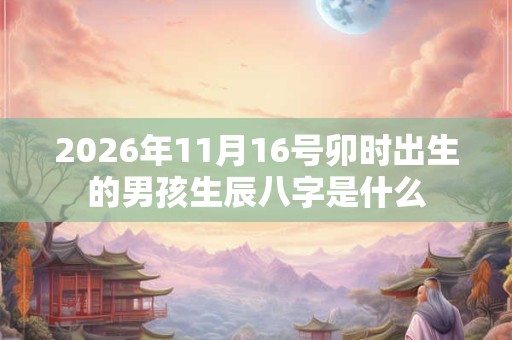 2026年11月16号卯时出生的男孩生辰八字是什么