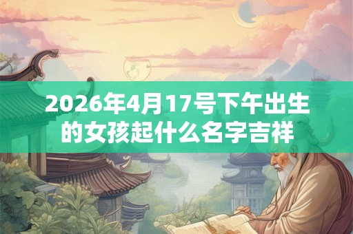 2026年4月17号下午出生的女孩起什么名字吉祥