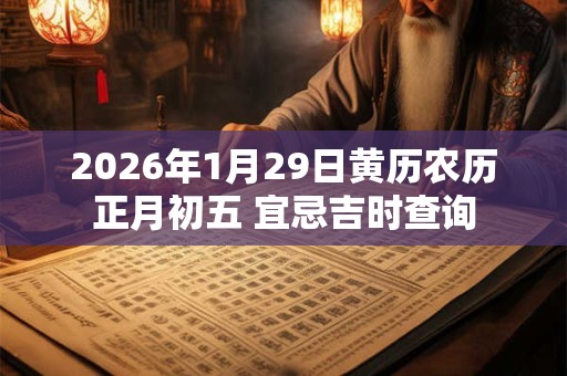 2026年1月29日黄历农历正月初五 宜忌吉时查询