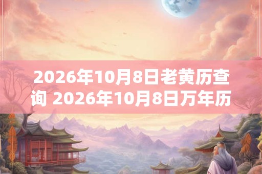 2026年10月8日老黄历查询 2026年10月8日万年历黄道吉日
