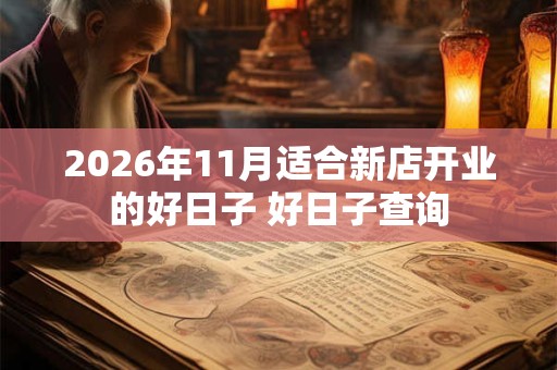 2026年11月适合新店开业的好日子 好日子查询