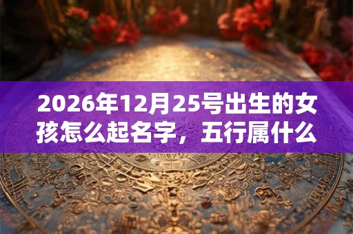 2026年12月25号出生的女孩怎么起名字，五行属什么