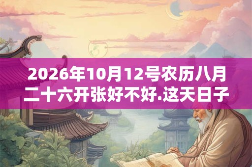 2026年10月12号农历八月二十六开张好不好.这天日子好吗？