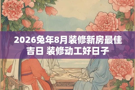 2026兔年8月装修新房最佳吉日 装修动工好日子