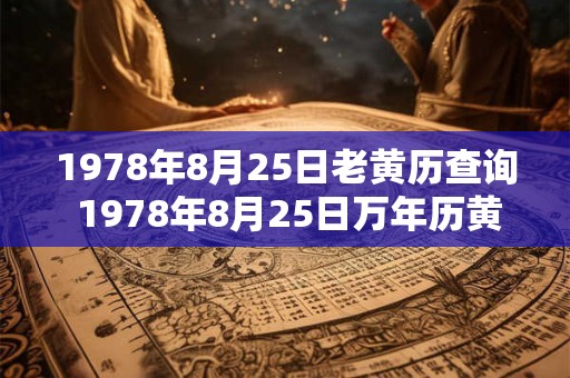 1978年8月25日老黄历查询 1978年8月25日万年历黄道吉日