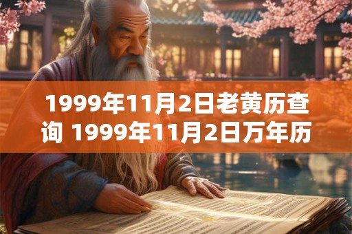 1999年11月2日老黄历查询 1999年11月2日万年历黄道吉日
