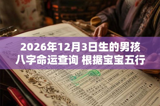 2026年12月3日生的男孩八字命运查询 根据宝宝五行缺失起名字