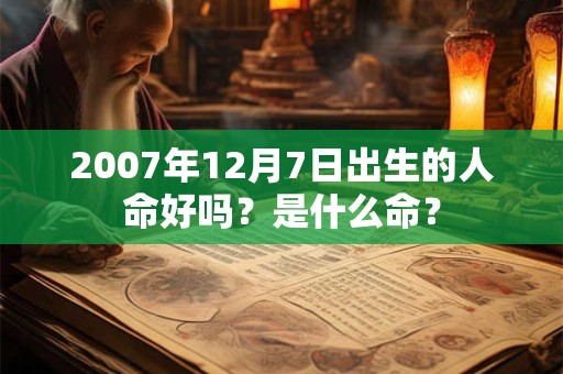 2007年12月7日出生的人命好吗？是什么命？
