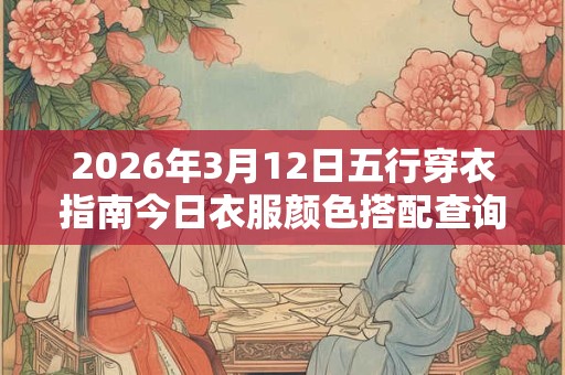 2026年3月12日五行穿衣指南今日衣服颜色搭配查询