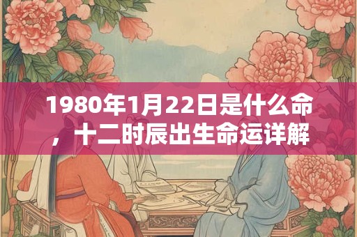 1980年1月22日是什么命，十二时辰出生命运详解