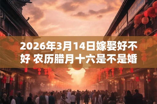 2026年3月14日嫁娶好不好 农历腊月十六是不是婚嫁吉日 2026年3月14日嫁娶好不好 农历腊月十六是不是婚嫁吉日