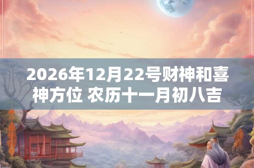 2026年12月22号财神和喜神方位 农历十一月初八吉时查询 2026年12月22号财神和喜神方位 农历十一月初八吉时查询