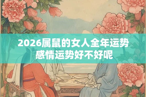 2026属鼠的女人全年运势 感情运势好不好呢