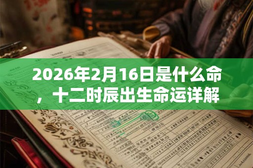 2026年2月16日是什么命，十二时辰出生命运详解