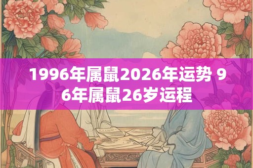 1996年属鼠2026年运势 96年属鼠26岁运程 1996年属鼠2026年运势 96年属鼠26岁运程