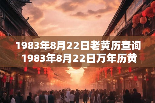 1983年8月22日老黄历查询 1983年8月22日万年历黄道吉日