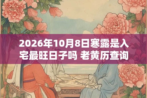 2026年10月8日寒露是入宅最旺日子吗 老黄历查询