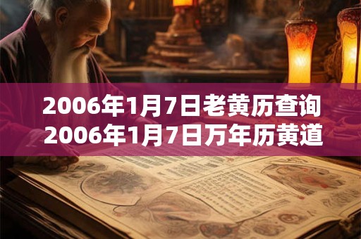 2006年1月7日老黄历查询 2006年1月7日万年历黄道吉日