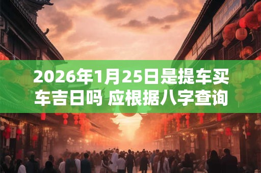 2026年1月25日是提车买车吉日吗 应根据八字查询