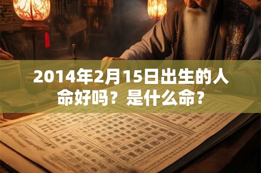 2014年2月15日出生的人命好吗？是什么命？