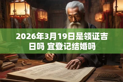 2026年3月19日是领证吉日吗 宜登记结婚吗